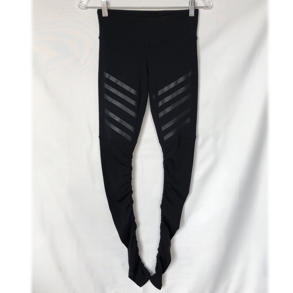 Alo Yoga Black Goddess Striped Leggings
